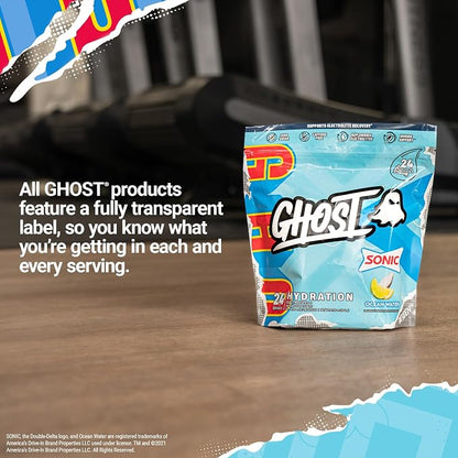 GHOST Hydration Packets, Sonic Ocean Water, 24 Sticks, Electrolyte Powder - Image 5