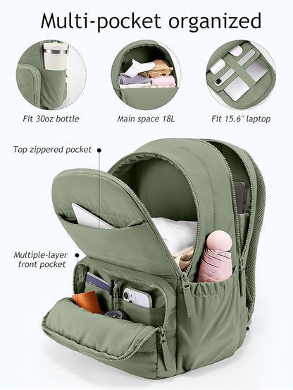 Uselike Travel Backpack for Women, 15.6 Inch Laptop Backpack, Quilted College - Image 2