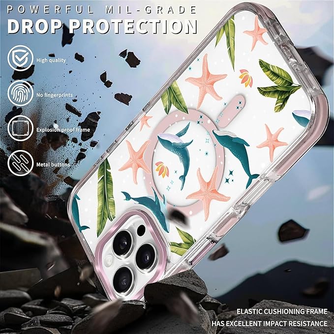 Case for iPhone 16 Pro, Sealife Whale Ocean Wildlife Clear Phone Case - Image 5