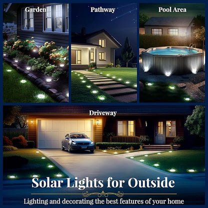 SOLPEX Solar Ground Lights, 16 Pack Solar Lights Outdoor Waterproof, 8 LED - Image 2