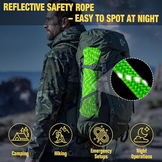 Reflective Paracord Rope 750 lb - 1000ft 5/32" Parachute Cord 4MM 12-Strand - Image 9