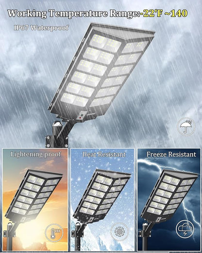 Ofuray Solar Street Lights Outdoor, Solar Security Flood Lights Parking Lot - Image 3