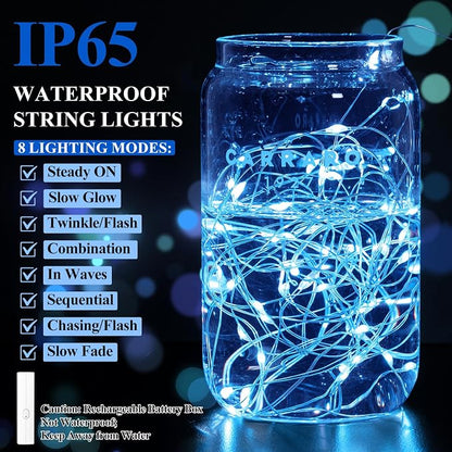 Lakumu LED String Lights Battery Operated, Mini Rechargeable Fairy Lights - Image 5