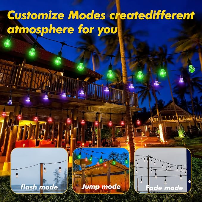35FT Solar String Lights Outdoor, 11 Shatterproof LED Edison Bulbs, Dimmable - Image 4