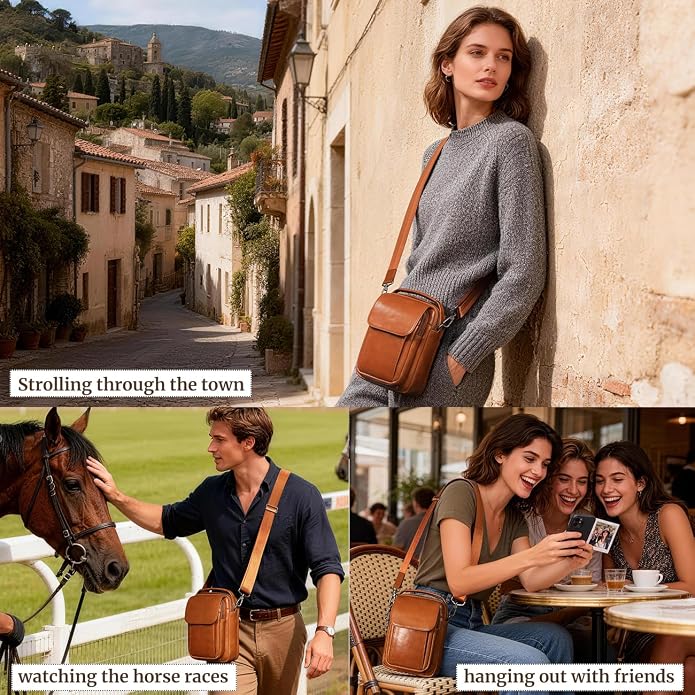 Augus Leather Small Messenger Bag - Image 2