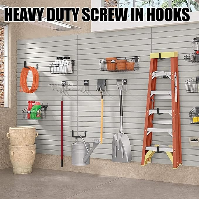 Garage Hooks Heavy Duty, Wall Mounted Steel Tool Hangers - Image 5