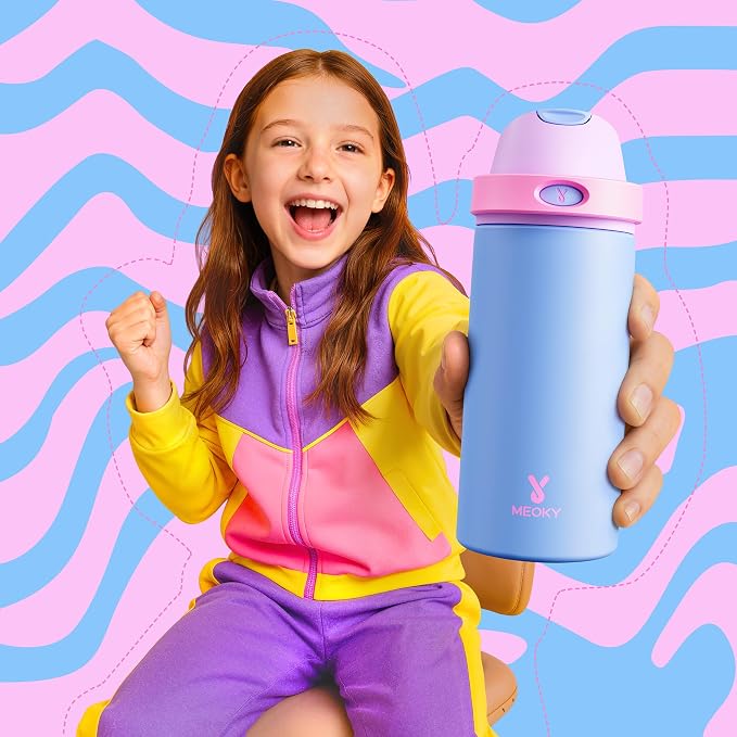 18 oz Insulated Water Bottle for Sports: Meoky Kids Water Bottle - Image 2