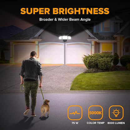 LUTEC 75W 8000 Lumen Floods Light Outdoor, Switch Controlled LED Security Lights - Image 3