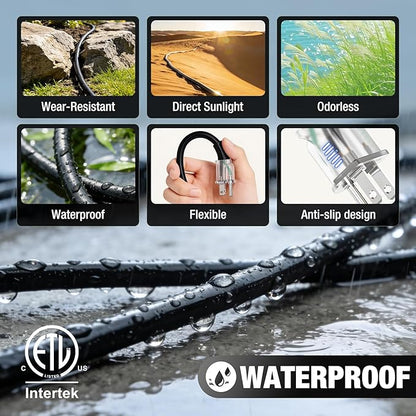100 FT Outdoor Extension Cord Waterproof, 16/3 Gauge Heavy Duty 3 Prong Power - Image 5