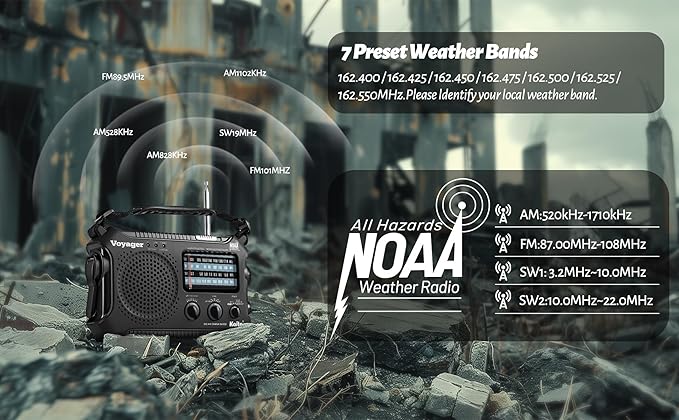 Kaito KA500 5-way Powered Emergency AM/FM/SW NOAA Weather Alert Radio - Image 6