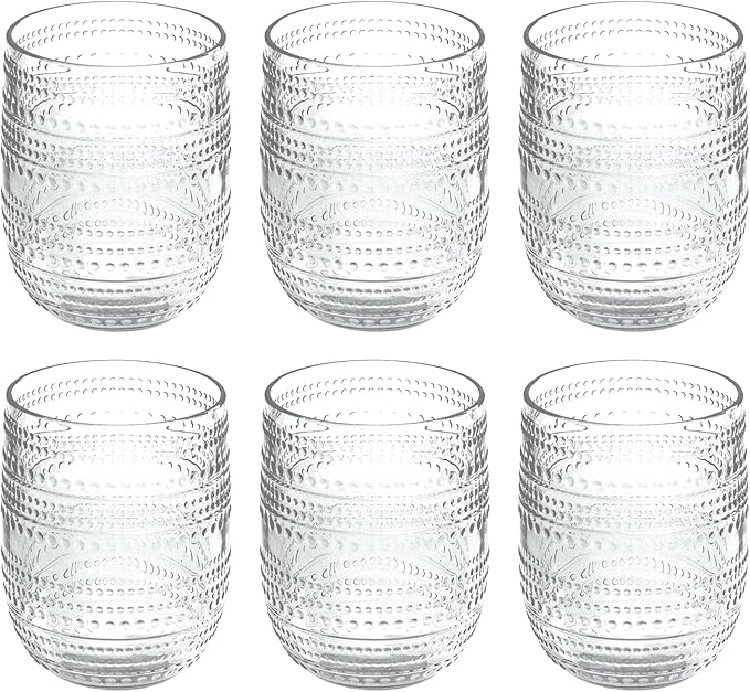 Beaded 15 oz Durable Acrylic Stemless Wine Glasses, Shatter-Resistant and by AbodeHomewares-TheDesignDestinationforTabletopDrinkwareKitchenandPet