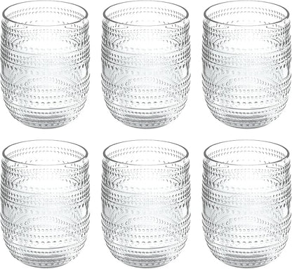 Beaded 15 oz Durable Acrylic Stemless Wine Glasses, Shatter-Resistant and by AbodeHomewares-TheDesignDestinationforTabletopDrinkwareKitchenandPet