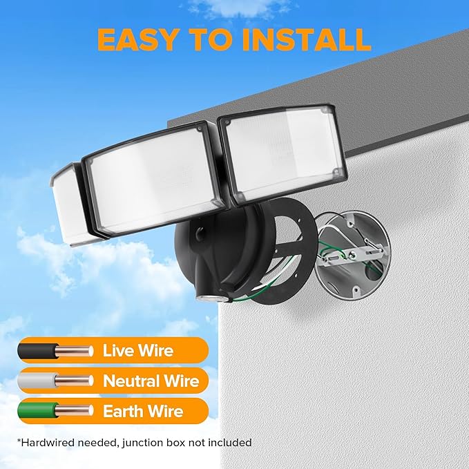 LUTEC 75W 8000LM Dusk to Dawn Outdoor Lighting, LED Flood Light Outdoor - Image 5