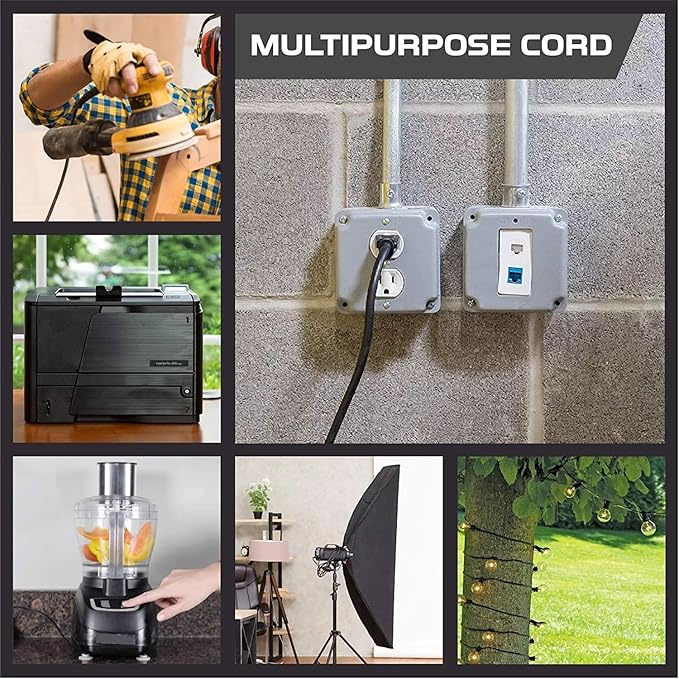 Outdoor Extension Cord Waterproof 5 FT, Flexible 100% Copper 3 Prong Extension - Image 4