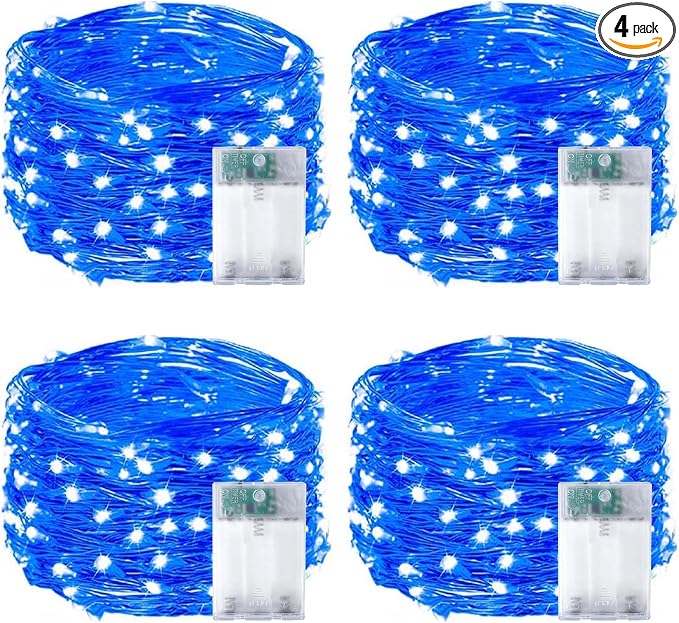 4-Pack 50 LED Christmas Fairy Lights Battery Operated by EXF