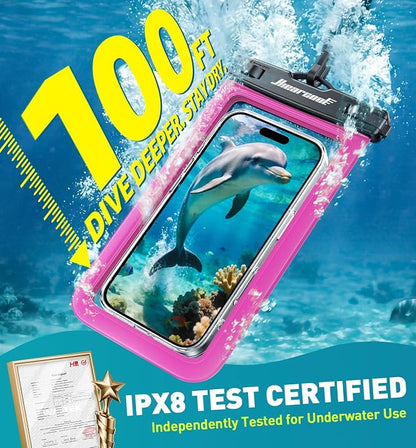 Hiearcool Universal Waterproof Phone Pouch, IPX8 Cell Phone Waterproof Case Up - Image 2
