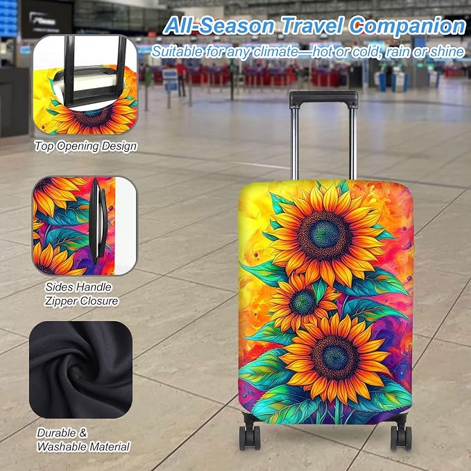Luggage Cover Protector for 19-20 Inch Suitcases, TSA Approved Elastic Travel - Image 3