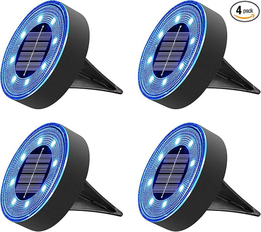 Joomer Solar Ground Lights, 4 Pack 8 LED Solar Lights Outdoor Waterproof IP68 by Joomer