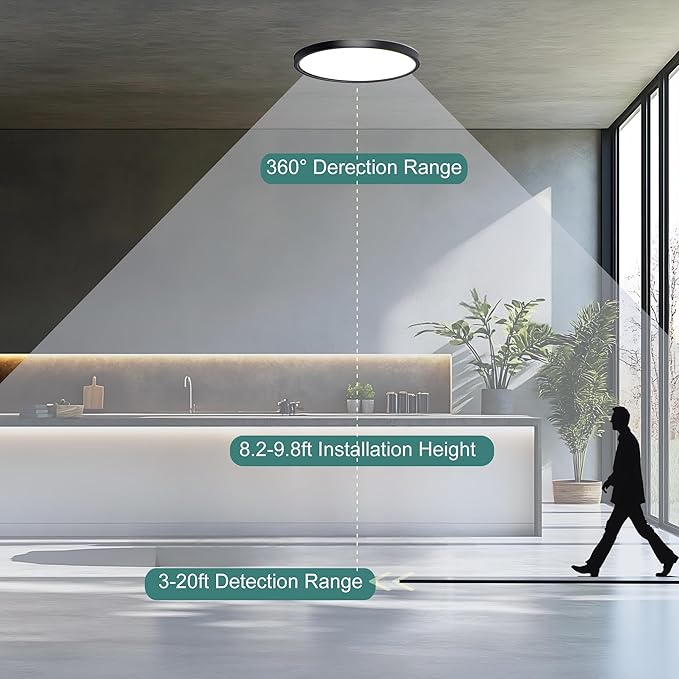 9 Inch Motion Sensor Ceiling Light Indoor, Motion Sensor Fixture Indoor - Image 3