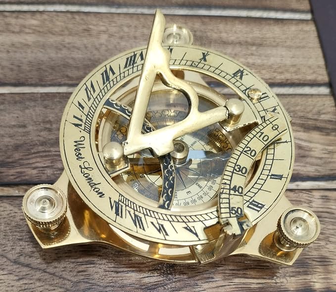 Vintage Shiny Brass Pirate's Booty Compass – Nautical Maritime Sundial - Image 6