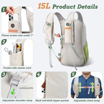 BECOJADDE 15L Small Hiking Backpack - Image 2
