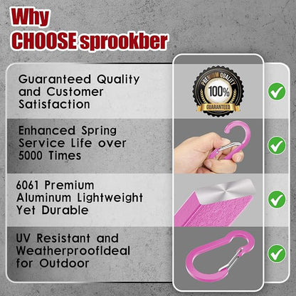 sprookber 2" Small Carabiner Clip, D Ring Caribeener, Spring Snap Hook - Image 6