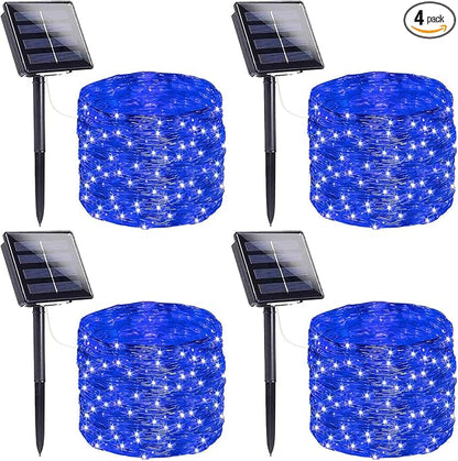 Extra-Long Solar String Lights for Outside, 4 Pack 400LED Solar Fairy Lights by SANJICHA