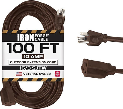 Iron Forge Cable Outdoor Brown Extension Cord 100 ft by IronForgeCable