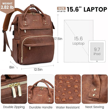 LOVEVOOK Leather Laptop Backpack - Image 5