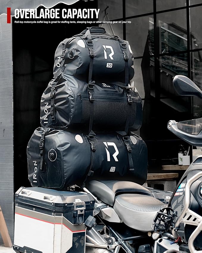 BORLENI Waterproof Motorcycle Dry Duffel Bag Luggage Tail Bag - Image 6