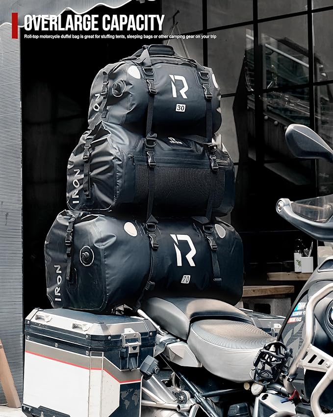 BORLENI Waterproof Motorcycle Dry Duffel Bag Luggage Tail Bag - Image 6
