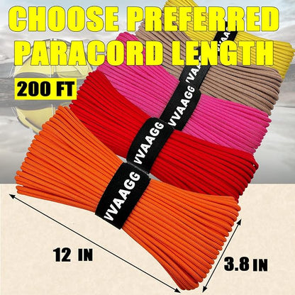 VVAAGG 1000 Orange Paracord 200FT Utility Parachute Cord 4mm Nylon String12 - Image 4