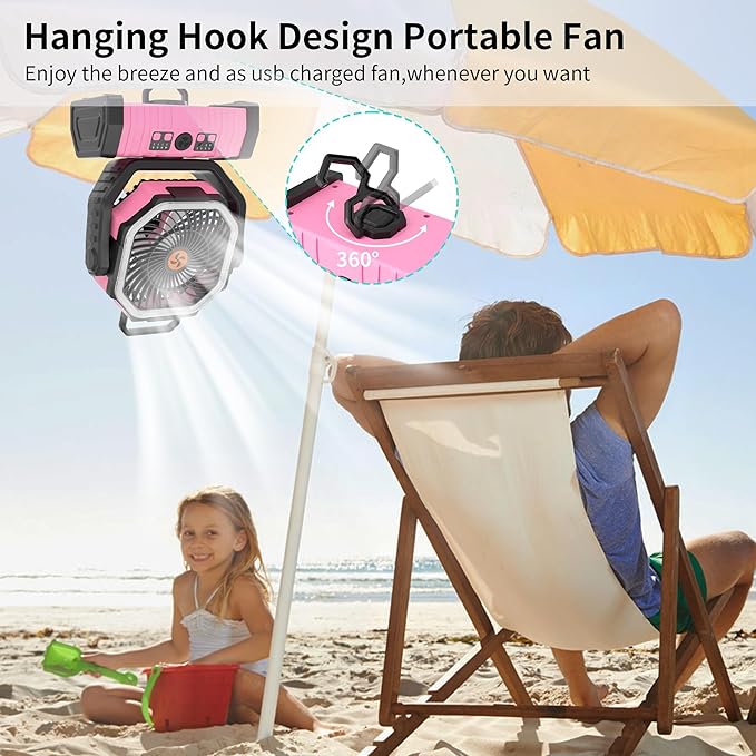 20000mAh Camping Fan Battery Operated Fans Portable, Portable Rechargeable - Image 7