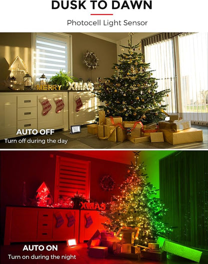 L LOHAS LED Red and Green Christmas Flood Light Outdoor,    - Image 2