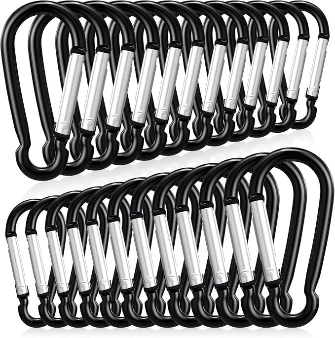 24 PCS Small Carabiner Clips, Spring Snap, Keychains Hooks, Backpacking by YSJNUS
