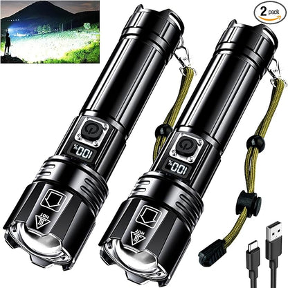 AKNEAR Rechargeable LED Flashlight 99000 High Lumens, Super Bright Flashlights by AKNEARHeadlampRechargeable