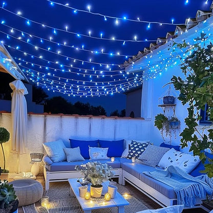JMEXSUSS 400 LED Christmas Lights Indoor Outdoor, 132 ft 8 Modes Blue and White - Image 8