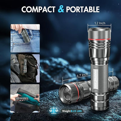 WdtPro Rechargeable Flashlights High Lumens, 2 Pack 10H Long Lasting Super - Image 5