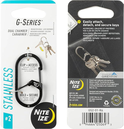 Nite IZE GS2-01-R6 G-Series Dual Chamber Carabiner, Size #2 1-Pack - Image 7