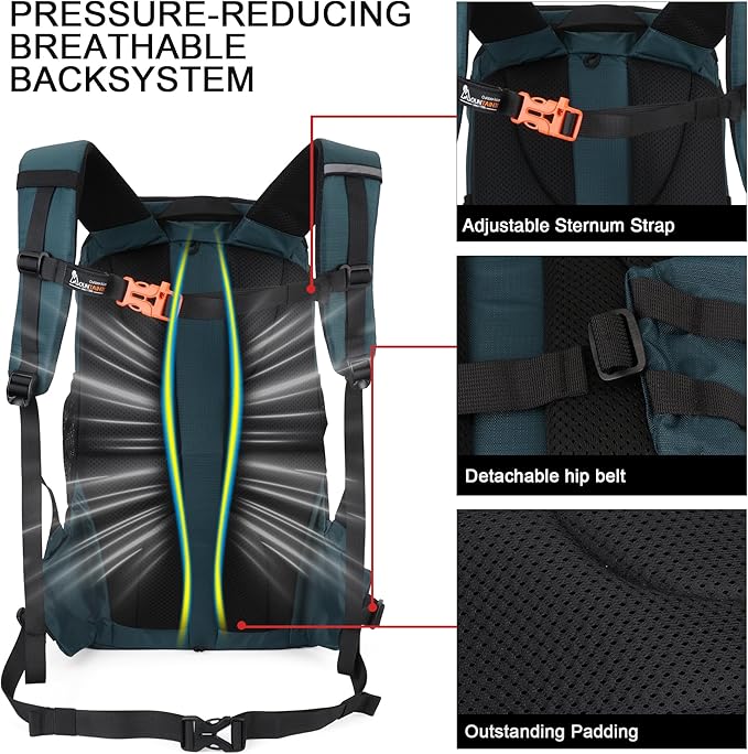 MOUNTAINTOP 35L Hiking Backpack, Lightweight Outdoor Travel Camping Daypack - Image 6