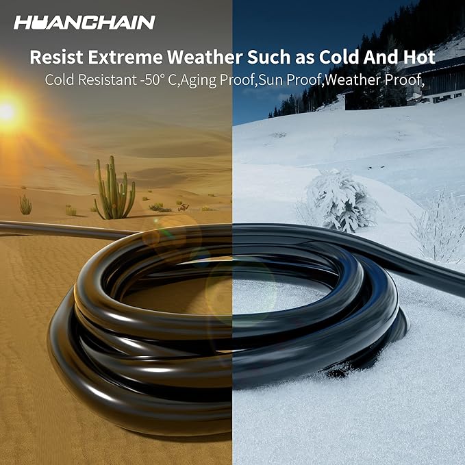 HUANCHAIN Black Outdoor Extension Cord 75 FT Waterproof, Flexible 16/3 Gauge - Image 6