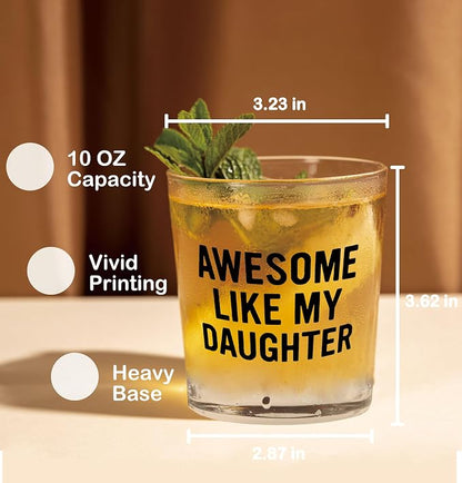 Nogrit Father's Day Whiskey Glasses from Daughter 10 oz, Funny Dad Gifts - Image 2