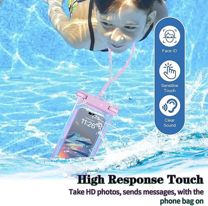 Up to 8.3" 4 Pack Iridescence Universal Waterproof Phone Pouch, Large Phone - Image 6