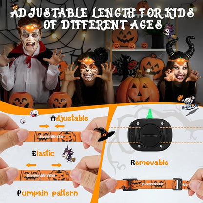 EverBrite Halloween Pumpkin Headlamp 5 Pack, 2 Modes LED Head Lamp Adjustable - Image 7