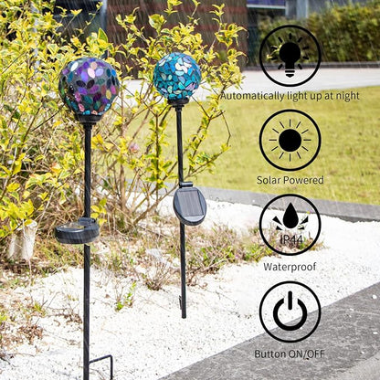 VCUTEKA Solar Garden Decorative Lights Outdoor, Mosaic Solar Light Waterproof - Image 6