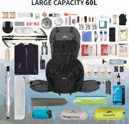 Naturehike 60L Rock 2.0 Upgraded Internal Frame Hiking Backpack - Image 4