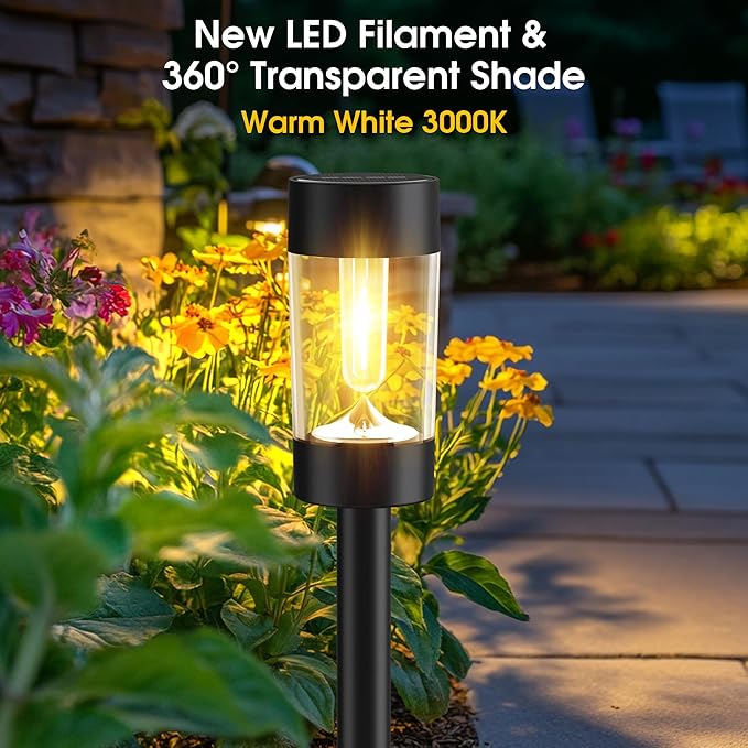 Eyrosa Solar Lights Outdoor, 12 Pack Waterproof Solar Landscape Lighting - Image 2