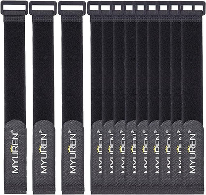 1"x 18"-12 Pack Reusable Fastening Cable Straps by MYUREN