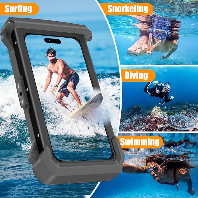 Underwater Phone Case for Snorkeling & Diving, IP68 Waterproof Case for Swimming - Image 6