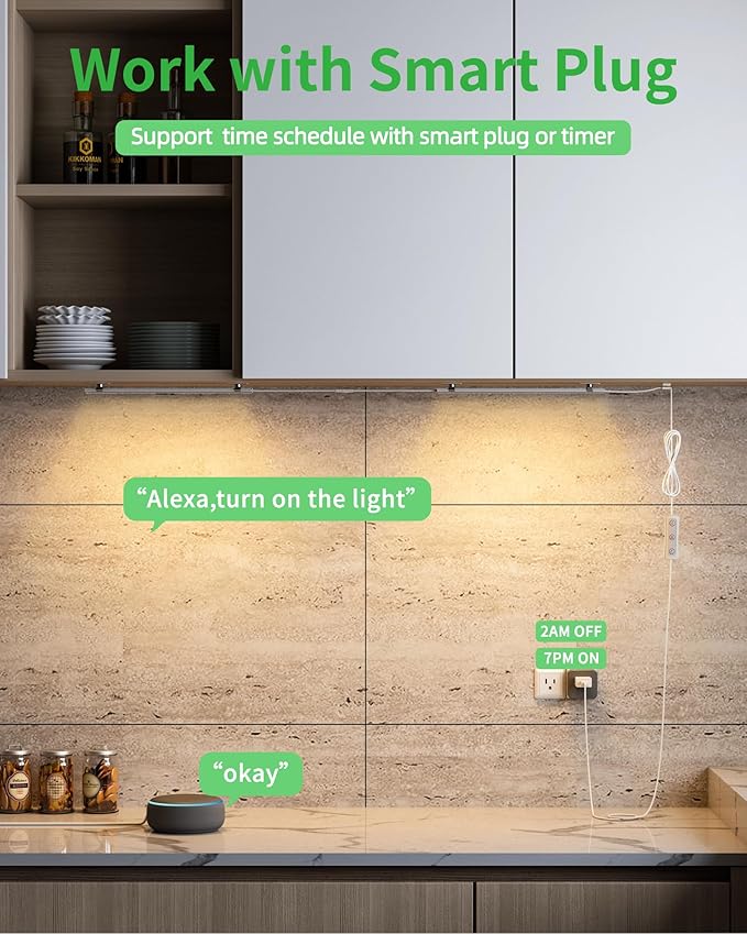 Under Cabinet Lighting Plug-in, Dimmable Under Counter Lights - Image 3
